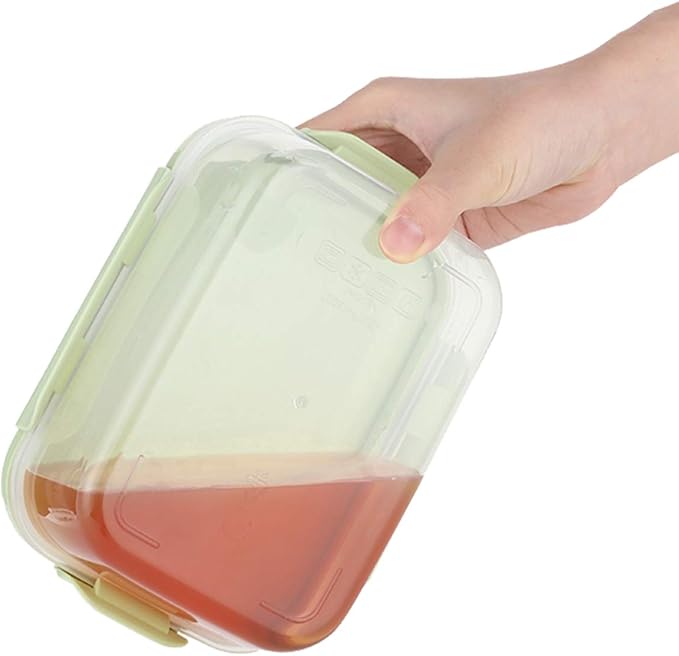 Food Containers Set with Lids Airtight - Plastic Lunch Bento Boxes - Meal Prep Containers, Microwave, Dishwasher, and Freezer Safe (Green)