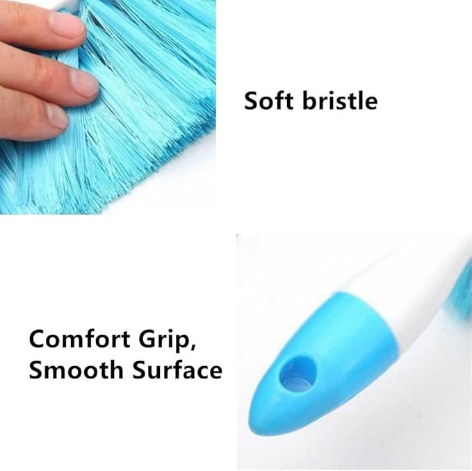 Soft Bristle Bed Sheets Sweeping Cleaning Brush with Long Hand, Counter Duster for Debris Hair Remover Desk Quilt Sofa Furniture, 3 Pack
