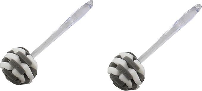 Glass Sponge Dish Brush with Handle – 11.5" Puff Head Kitchen Cleaning Brush for Glasses, Bottles, Dishes & Vases – Soft Layered Sponge with Ergonomic Clear Handle