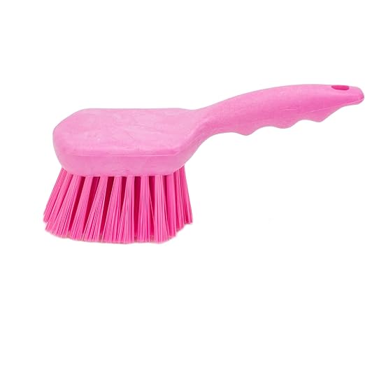SPARTA 40541EC26 Plastic Scrub Brush, Utility Brush, Kitchen Brush With Hanging Hole For Cleaning, 8 Inches, Pink, (Pack of 6)