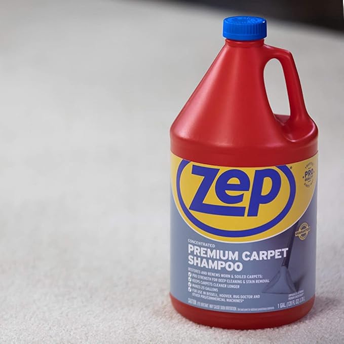 Zep Premium Carpet Cleaner Shampoo - 1 Gallon (Case of 2) ECZUPXC1282 - Pro Strength Deep Cleaning and Stain Removal, Restores and Renews Worn and Soiled Carpets