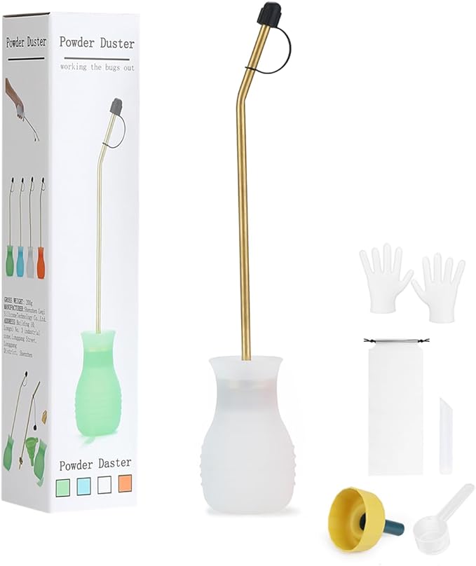 Powder Duster Large Diatomaceous Earth Bulb Duster (White)
