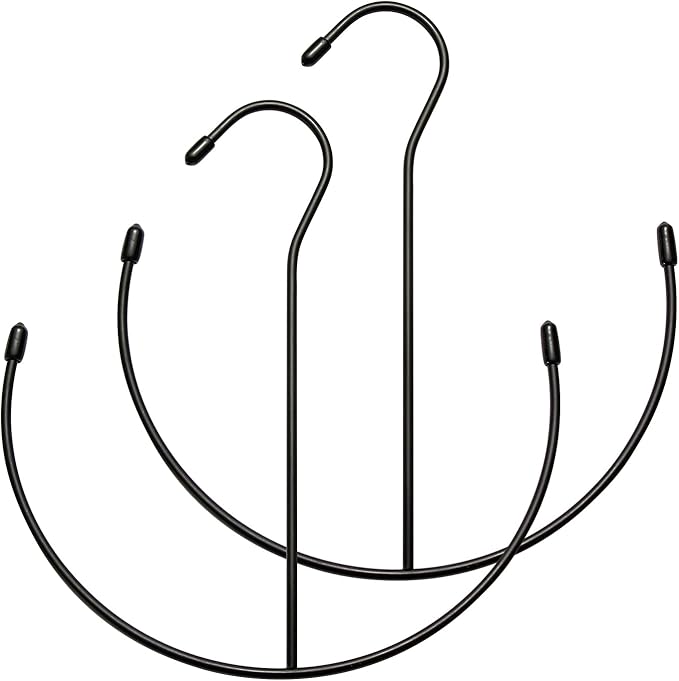 ZEDODIER Belt Hangers, Belt Rack 2 Pack Black Closet Accessories Organizers, Closet Organizer Hook Rack for Belt, Ties, Scarves, Camisoles, Hats, Bras, Shoes
