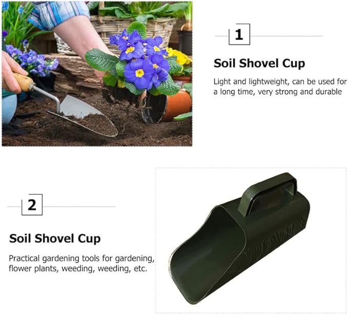 BESPORTBLE Soil Scoop Garden Tool: Plastic Garden Scoop Shovel, Multi Function Gardening Scooper Potted Planter Digging Soil Transfer Tool