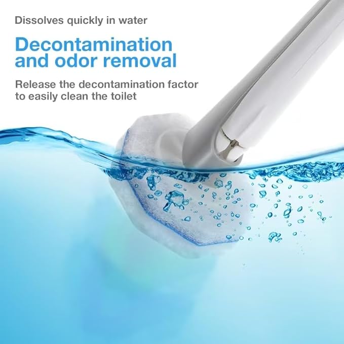 Disposable Toilet Wand Refills, Toilet Bowl Cleaner Scrubbing Pads, 30 Ct
