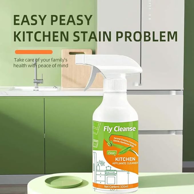 FlyCleanse Spray, FlyCleanse Kitchen Cleaner, Electrolyzed Ion Kitchen Cleaner Spray, Natural Enzyme Formula Liquid Cleaner for Household Appliances & Easy Cleaning Solution (2pcs, 300ml)