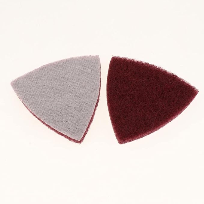 10Pcs Triangle Nylon Fiber Cleaning Pads for Scouring, Heavy Duty Reusable Non-Scratch Scrubbers for Kitchen, Stovetop, Dish Cleaning- 400 Medium