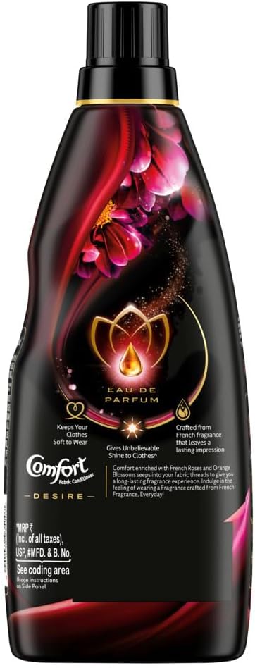 Comfort Perfume Deluxe Fabric Conditioner 850 mL | After Wash Liquid Fabric Softener | Softness, Shine & Long Lasting Freshness