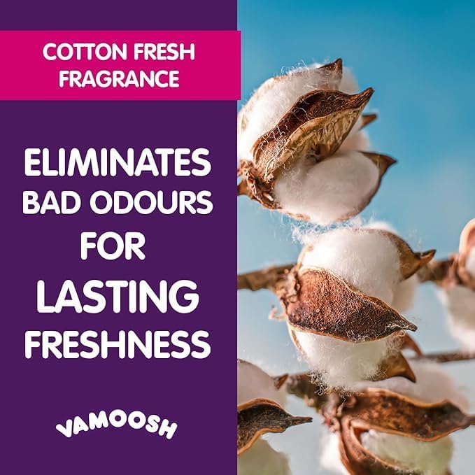 Vamoosh 6-in-1 Washing Machine Cleaner | Dissolves Pet Hair | No Harmful Chemicals | Removes Limescale | Eliminates Odor | Descales | Cotton Fresh Scent | For Front Load. | 150g (Pack of 6)