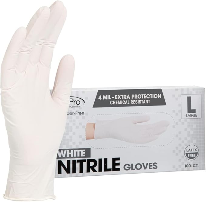ForPro Disposable Nitrile Gloves, Chemical Resistant, Powder-Free, Latex-Free, Non-Sterile, Food Safe, 4 Mil