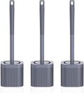 Toilet Bowl Brush and Holder, 3 Pack Compact Toilet Brush Set with Nylon Bristles Toilet Brush Hidden Scrubber Brushes for Bathroom Cleaning—Blue
