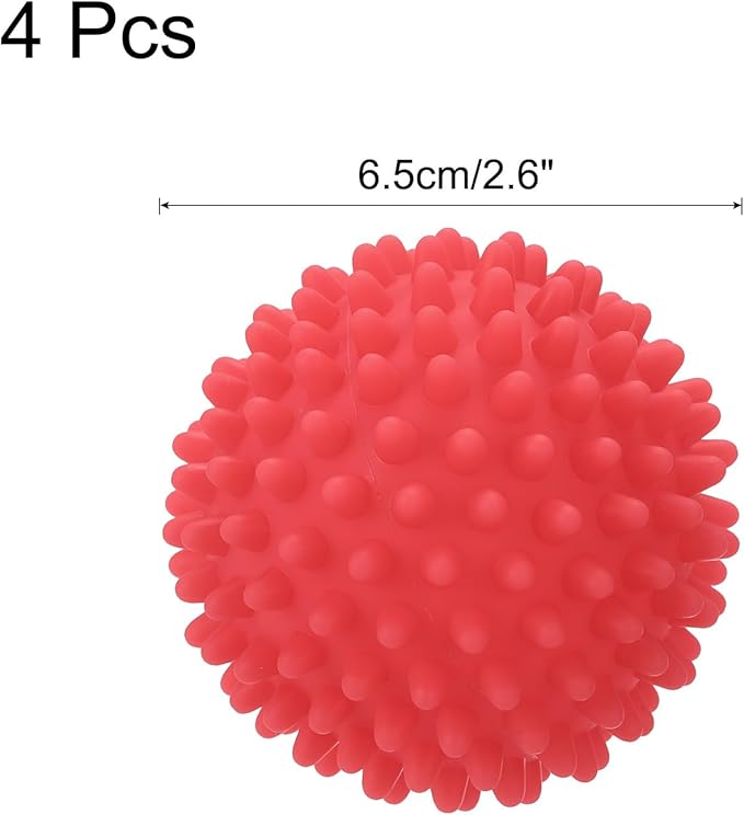 uxcell 4pcs Reusable Laundry Dryer Balls Vinyl Drying Balls for Reduce Wrinkles Static Fabric Softener Reduce Drying Time Save on Energy, Rose Red