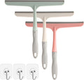 3 Pcs Shower Squeegee for Glass Doors, Car Window Squeegee, Streak-Free Mirror Cleaner Tool for Bathroom Kitchen Sink Countertop Tile Glass Shower Door Scraper Household Squeegees, with 3 Hooks