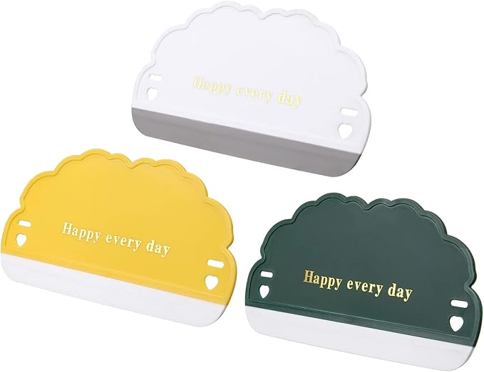 3 Pack Shower Squeegee Bathroom Glass Door Cleaning Scraper with Soft Rubber Water Blade Wiper Board Cleaner Tool for Sink Countertop Kitchen Window Mirror Car Windshield Tiles