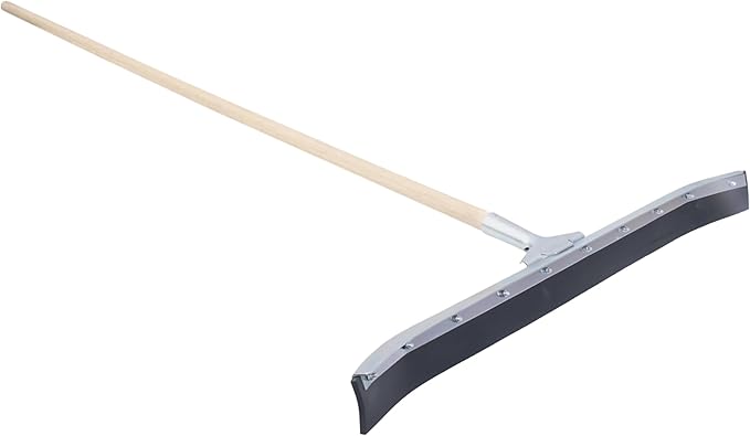 MARSHALLTOWN Asphalt Squeegee, 36 Inch Neoprene Curved Blade, 60 Inch Wood Handle, Spread Sealer Over Asphalt, Reversible, RED700248