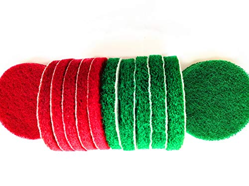 20 Pieces Scrub Pads Drill Power Brush Tile Scrubber Scouring Pads Cleaning Kit Including 2 Kinds of Abrasive Buffing Pads Replacement for Home Kitchen House Indoor Outdoor Cleaning (5 Inch)
