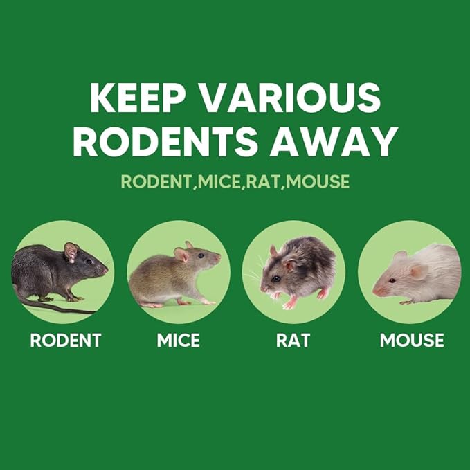 Rodent Repellent, Mouse Repellent Pouches, Mice Repellent Indoor, Rat Repellant for House, Mice Deterrent, Keep Mice Away, Extra-Strength Peppermint Effective for 80 ft² and 90 days-8P
