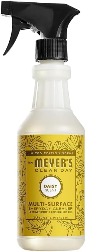 Mrs. MEYER'S Variety, 1 Room Freshener, 8 OZ, 1 Liquid Dish Soap, 16 OZ, 1 Liquid Hand Soap,12.5 OZ, 1 Multi-Surface Cleaner 16 OZ, 1 CT (Daisy)