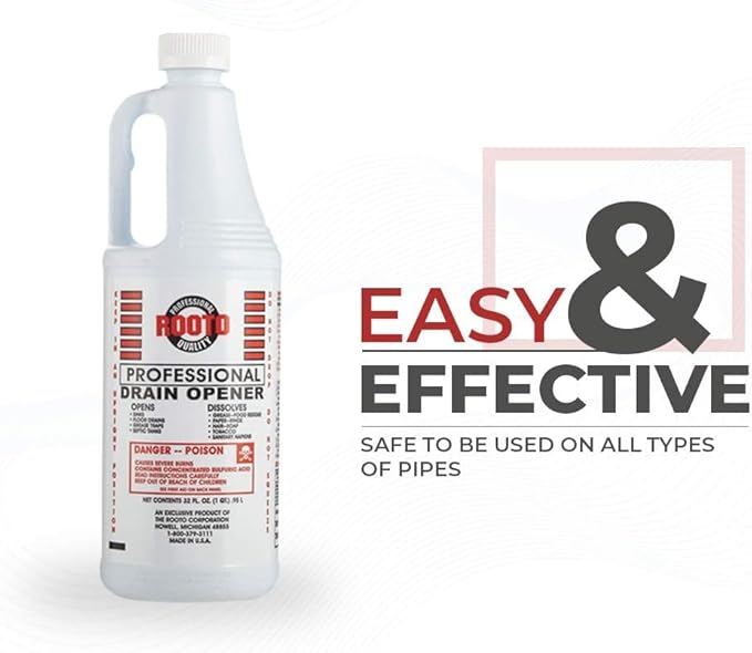Professional Drain Opener|Deep Penetration|Opens Drains|Dissolves Grease and Residues from Septic Tanks,Bathrooms,Toilets,Kitchen Pipes|Easy to Use for Homes,Hospitals,Offices,Restaurants,etc.