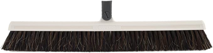Horse Hair Broom Head – 18" Thin, Narrow (1 Inch) Upright Swivel Broom Head for Hardwood Floors – Soft Bristle Dust Broom for Dog Hair – Head ONLY