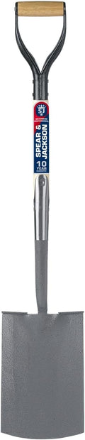 Spear & Jackson Neverbend Professional Treaded Digging Spade – Heavy-Duty Forged Carbon Steel Garden Spade for Tough Soil and Precision Digging