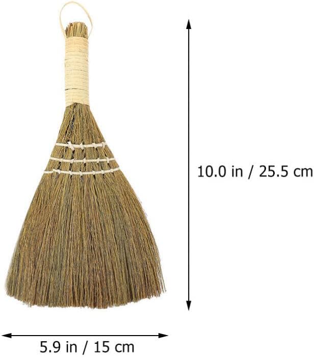 Sweeping Broom Palm Broom Small Natural Whisk Retro Vietnamese Sweeping Desk Cleaning Brush for Courtyard Garage Lobby Mall Market Sidewalks Decks