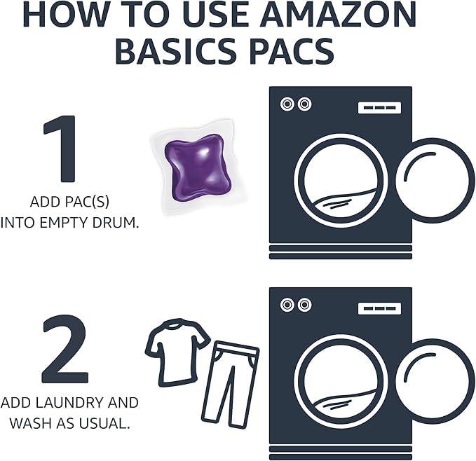 Amazon Basics Laundry Detergent Pacs, Lavender Scent, HE Compatible, Easy to Use Pre-Measured Pods, Clean Clothes, 120 Count (New Packaging)