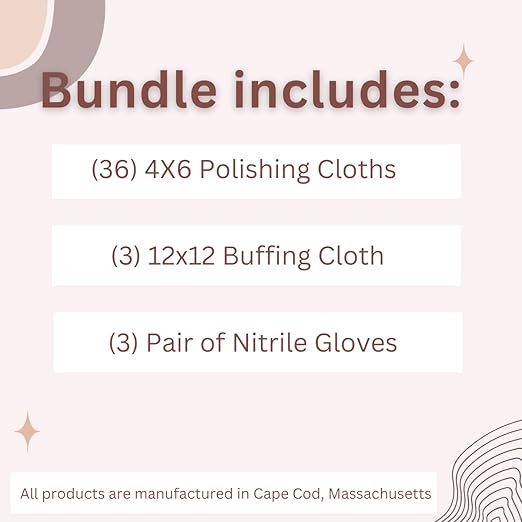 (Qty 3) of Cape Cod Polishing Metal Tin Bundle for Fine Metals | Each Tin Contains (12) 4X6 Polishing Cloths | (1) 12x12 Buffing Cloth | (1) Pair of Nitrile Gloves