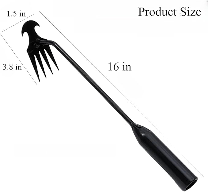 2-Pack Weed Puller Tool, 16-Inch Long Handle with 4 Prongs, Manual Weeder for Garden and Yard Work