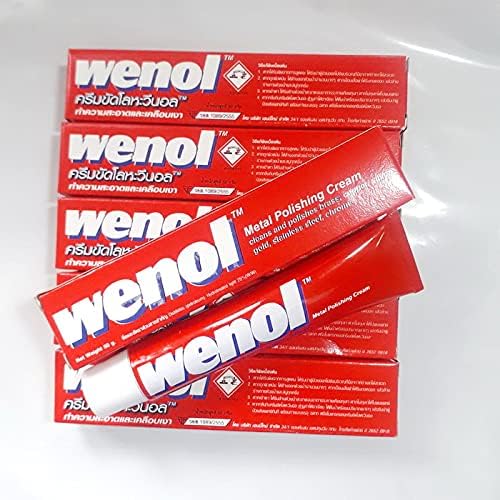 wenol Metal Polish Shiner with Surface Protection 50 g. 1.76 oz (pack of 6). Get Free !! Microfiber cloth.