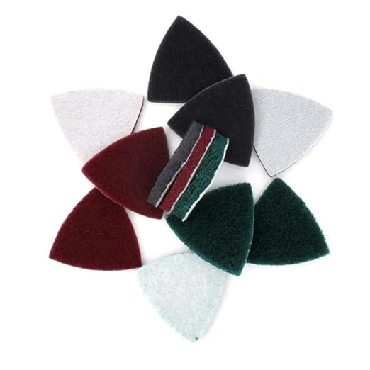 15Pcs Triangle Scouring Pad 90x90x90mm 240 to 800 Grit Heavy Nylon Cleaning Cloth Hook and Loop,400