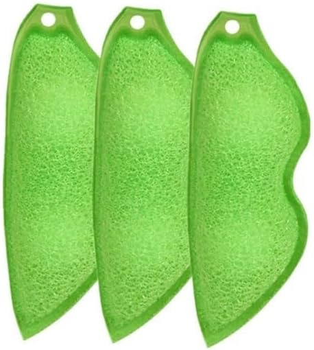 3 Pcs Green Multipurpose Bean Shaped Sponge Set, Heat Resistant Bottle and Internal Cleaning Sponges, Reusable entreprises Bottle Cleaning Tools, Household Cleaning Sponges