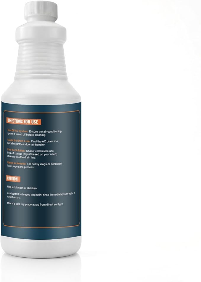 AC Drain Line Cleaner and Unclogger - Air Conditioner Cleaner Prevents Build-Up for AC Units, Dehumidifiers, Ice Machines, & More (32 ounces)