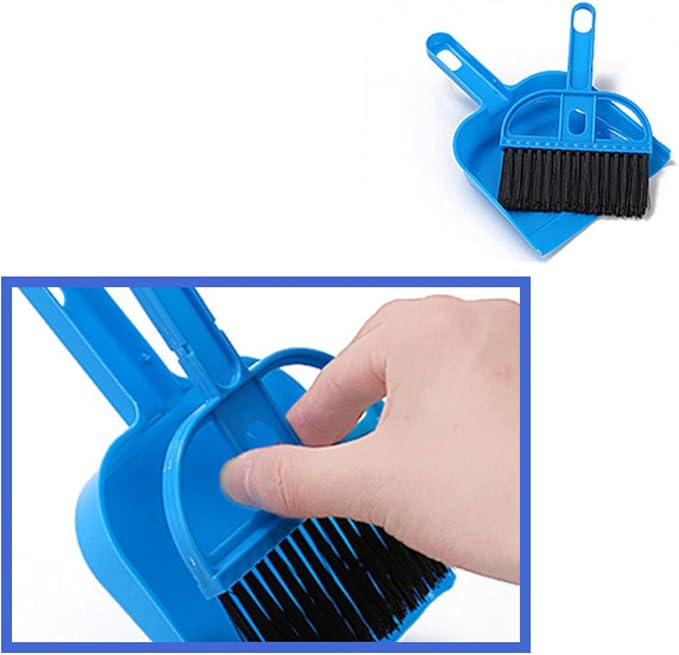 1 Pcs Dustpan Brush Set Portable Plastic Brush Set (Blue) Used for Tool Brush Keyboard Home Kitchen Sweeper Table Desk Office