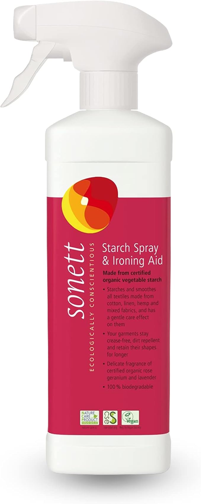 Sonett Organic Starch Spray and Ironing Aid 17 fl.oz (Pack of 6)