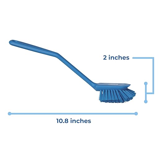 Vikan 42373 Brush,Dish,Scraping Edge,Medium,11",PP/PBT,Blue