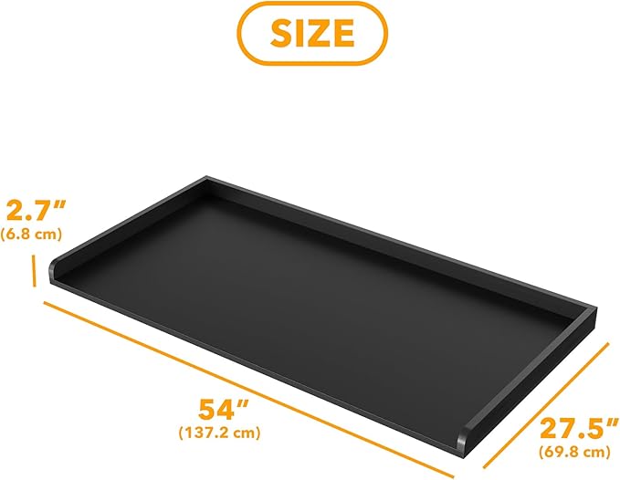 SpaceAid Washer Dryer Countertop, Laundry Wood Shelf Topper with Edge, 54" Width x 27.5" Depth Cover Guard Organizer for Washer and Dryer Laundry Hamper Counter Storage Organization (Black)
