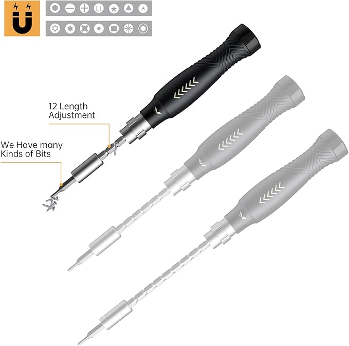 JAKEMY Professional Screwdriver Set for Electronics Repair, Computer Screwdriver Kit with 126 Magnetic Precision Bit Set and Opening Tool Kit for Laptop, MacBook, iPhone, Tablet, Watch, Modding, DIY