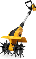 Brushless Cordless Tiller Cultivator Compatible with Dewalt 20V Max Battery(Tool Only), 800W Electric Power Tiller for Gardening, Battery Powered Garden Cultivator Portable Rototiller for Lawn