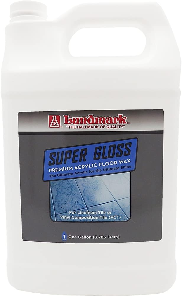 Lundmark Super Gloss Acrylic, Extra Heavy-Duty Hard Finish Floor Wax, 1-Gallon, 3202G01-2, Clear (LUN-3202G01-2)