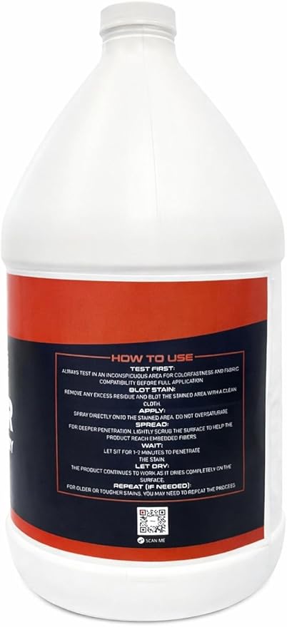 Stain Remover, Carpet Cleaner, 128 oz, Liquid, Citrus Fresh Scent, Biodegradable, Bleach Free