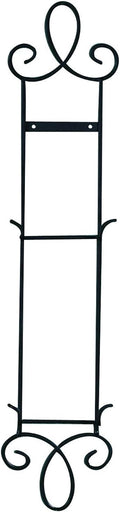 TRIPAR Augusta Narrow Vertical Plate Rack, Black Display (2 Tiers) - Lightweight & Durable - Contains 2 Non-Adjustable Brackets - Elegantly Display Plates, Tiles, Artwork, & More