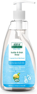 Aleva Naturals Hypoallergenic Bottle and Dishwash Liquid, Plant-Based & Fragrance-Free Formula, Dish Soap to Clean Baby Feeding Cups, Breast Pumps - 500 ml, 16.91 Fl Oz