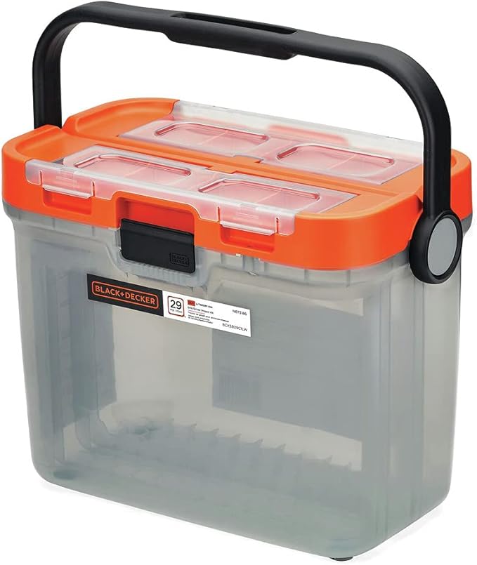 BLACK+DECKER BCKSB29C1 20V MAX* Cordless Drill with 28-Piece Home Project Kit in Translucent Tool Box