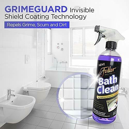 Fuller Brush Bath Clean – 24 oz Bathroom Cleaner Bottle with Spray– Dissolves Soap Scum, Hard Water Stains & Mineral Build-Up – For Sinks, Showers & Tubs – Pack of 1