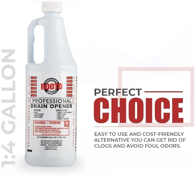 Professional Drain Opener|Deep Penetration|Opens Drains|Dissolves Grease and Residues from Septic Tanks,Bathrooms,Toilets,Kitchen Pipes|Easy to Use for Homes,Hospitals,Offices,Restaurants,etc.