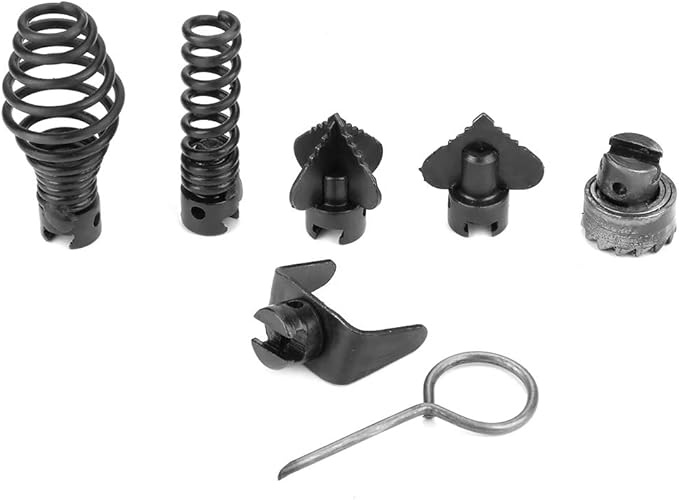 Watris Veiyi Drain Cleaner Combination Cutter Head Set, 7 PCS 16mm Manganese Steel Pipe Dredge Cutter Heads for Pipeline Dredging Machine