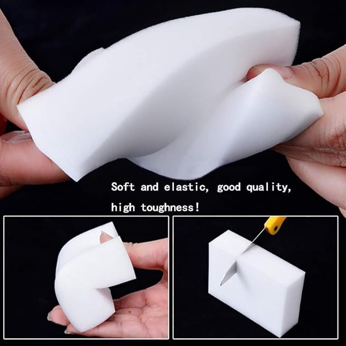 SmilePowo 50 Pack Magic Cleaning Sponges Eraser,Multi-Functional Premium Melamine Sponge Foam Cleaning Pads,Dish,Household Cleaning Scrub Sponge for Kitchen,Furniture,Bathroom
