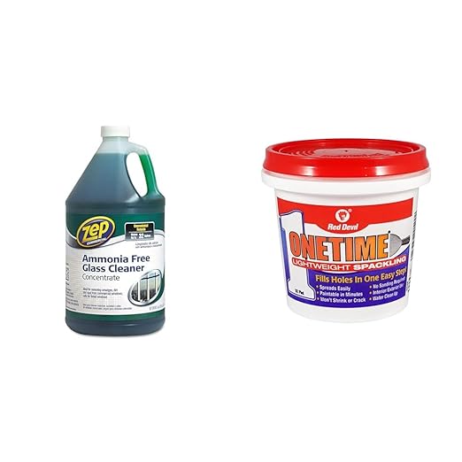 Zep Commercial Glass Cleaner Concentrate 1 gal & Red Devil Lightweight Spackling 1/2 Pint