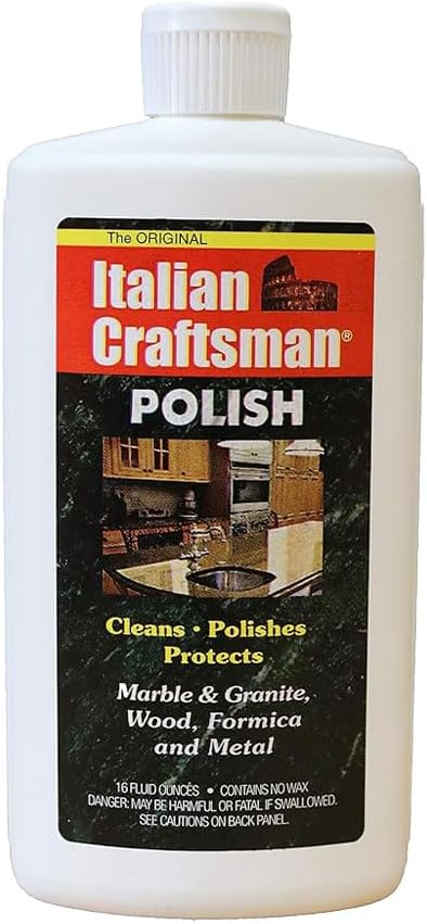 Granite and Marble Polish - Cleans and Protects - Italian Craftsman 16 oz